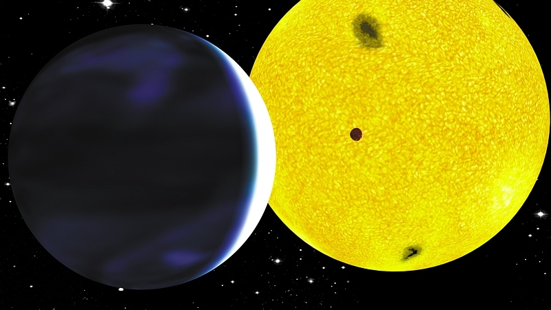 CoRoT-7b, la 1ere exoplanète de type téllurique découverte en 2008 par CoRoT. Crédits : CNES/P. Prodhomme.