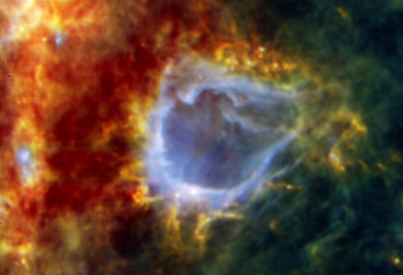 The RCW 120 star bubble. Credits: ESA/PACS/SPIRE/HOBYS Consortia.