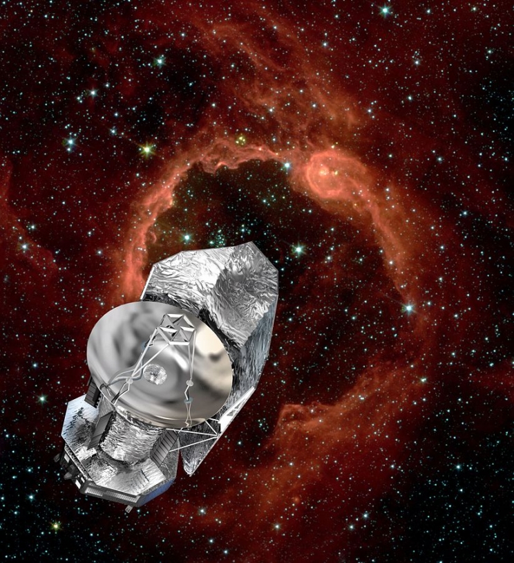 The Herschel spacecraft in orbit 1.5 million kilometres from Earth. Credits: ESA/D. Ducros.