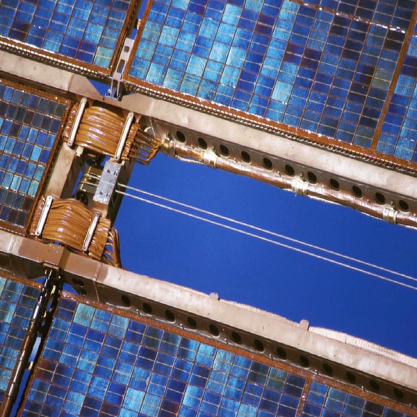 Photovoltaic cells on a solar array. Credits: CNES